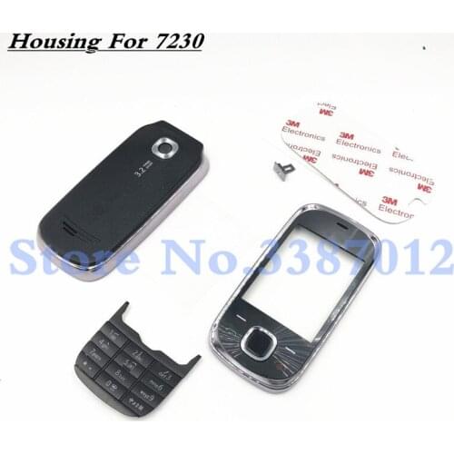 Good Original New For Nokia 7230 Housing Cover Door Frame + Battery Back Cover + Keypad + Logo Replacement Parts