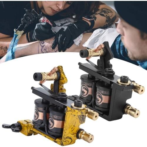 Professional Alloy Coil Tattoo Machine Lightweight Frame Compact Portable Strong Motor Liner Shader Tattoo Machine Makeup Tattoo