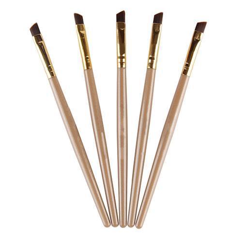 1Pc Pro Cosmetic Slant Tip Plastic Handle Eyebrow Brush Makeup Beauty Tool