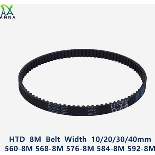 HTD 8M synchronous belt C=560/568/576/584/592 width 20/30/40mm Teeth 70 71 72 73 74 HTD8M Timing Belt 560-8M 568-8 584-8M 592-8M