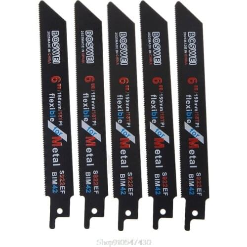 5Pcs 150mm 6”Blades Reciprocating Saw Sharp S922EF BIM 18TPI For Cutting Thick Metal Wood D09 20 Dropship