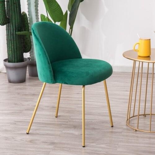 Nordic Wrought Iron Dining Chairs Living Room Kitchen Back Makeup Chair Modern Minimalist Home Bedroom Leisure Coffee Nail Stool