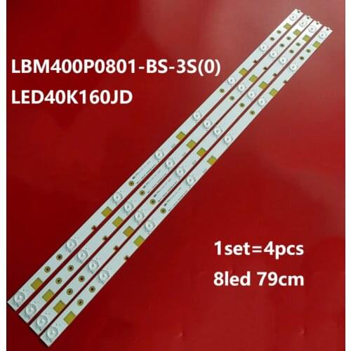 4 PCS LED backlight Strip for His ense 40'' TV LBM400P0801-BS-3S(0) LED40K160JD LED40K300U LED40K5100U LED40EC520UA HD400DU-B31