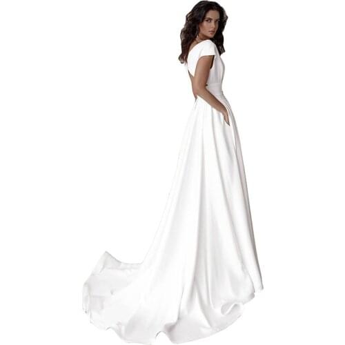 Feminine Sensation Short-Sleeved Womens Dress 2021 New Fashion Solid Color V-Neck Split Fork Summer Women Long Dresses NBH140