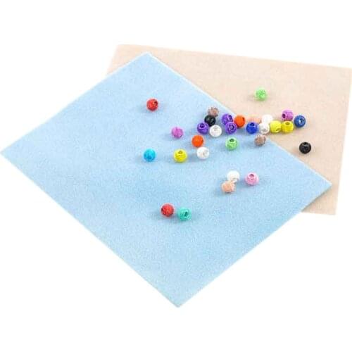 1 pc Color Random Flocking Sponge Polyester Beads Anti-slip Mat Jewelry Beading Mesh Mat DIY Tool 30x23cm