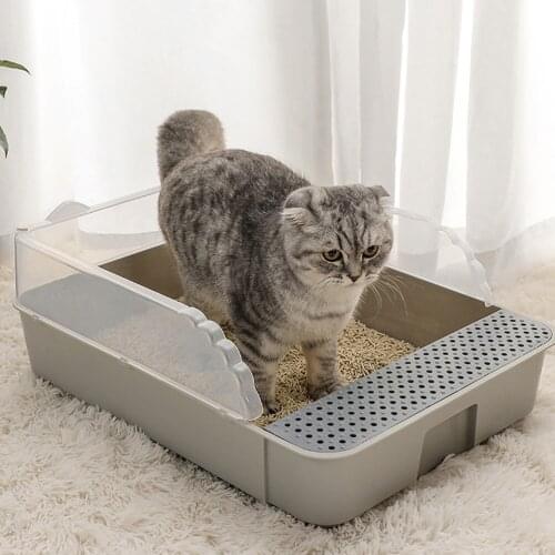 1Pc Cat Litter Box Cat Bedpan Kitten Potty Anti-Splashing Cat Toilet Practical Cat Cleaning Bath Basin For Quick Easy Cleaning