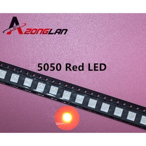 1000PCS/LOT Surface Mount New Real Rushed MUXIN LIGHT 5050 Red Smd Plcc-6 3-chips Ultra Bright Light-emitting Led Diodes