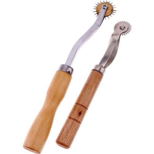 2Pcs/set 2mm & 4mm pattern wheel with wooden handle,Tracing Wheel Marker