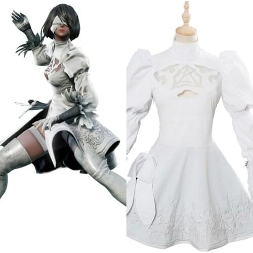 2B Cosplay Costume Adult Women 6 2B Girls Dress Uniform Halloween Carnival Costumes
