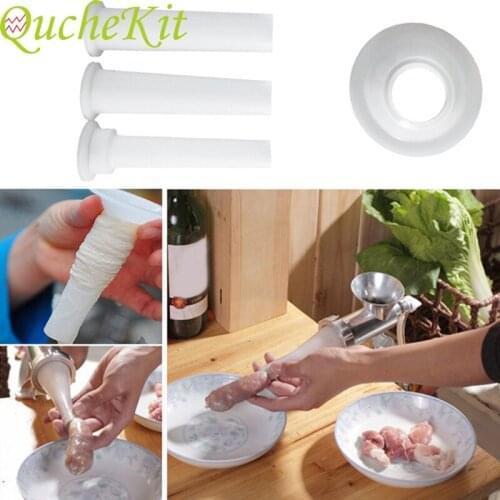 3pcs Manual Sausage Stuffer Tools Meat Grinder Sausage Stuffer Filling Tubes DIY Sausage Maker Funnels Nozzles Kitchen Tools