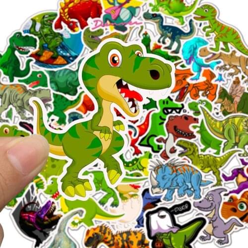 50pcs Pack Cartoon Animal Dinosaur Stickers Waterproof PVC Skateboard Luggage Car Guitar Motorcycle Cute Laptop Graffiti Decals