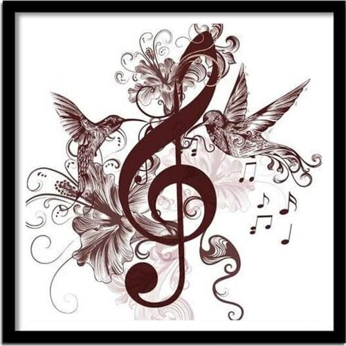 5d Diy Diamond Painting Crystal Diamond Painting Needlework Kits For Embroidery Cross Stitch Mosaic Kit Abstract Musical Notes