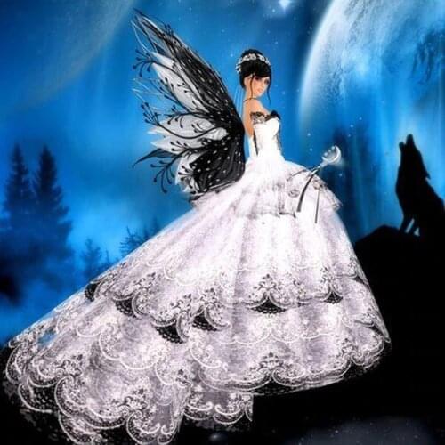 5D DIY diamond embroidery White Angel Fairy diamond painting Cross Stitch square Rhinestone mosaic decoration gift KBL