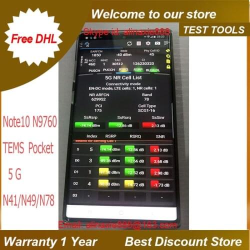 Free shipping DHL + 5G Note10 + N9760 Tems Pocket Handset , Support 5CA & 4X4 MIMO & QAM256 & VOLTE .. Testing