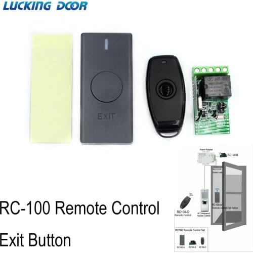 Access Control Wireless Remote Control Kit Exit Button For Remote Open Door Electric Lock Wireless Receiver Transmitter