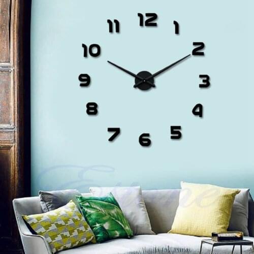 New 3D DIY Large Wall Clocks Modern Design Large Acrylic Clocks Horloge Murale Quartz Watch 3d Sticker C42