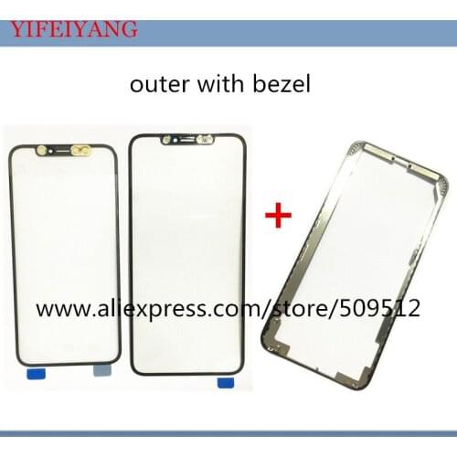 Fast shipping A Quality For iphone XS / XS MAX Outer Glass with OCA with bezel Front lens Glass lcd screen repair part