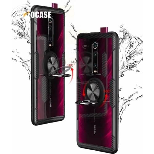 Luxury Metal Ring Case For Redmi K20 K30 Note 7 8 8T Magnetic Car Holder Clear Cover For Mi Note 10 CC9 Pro A3 Lite 9T Mi9T 9 SE
