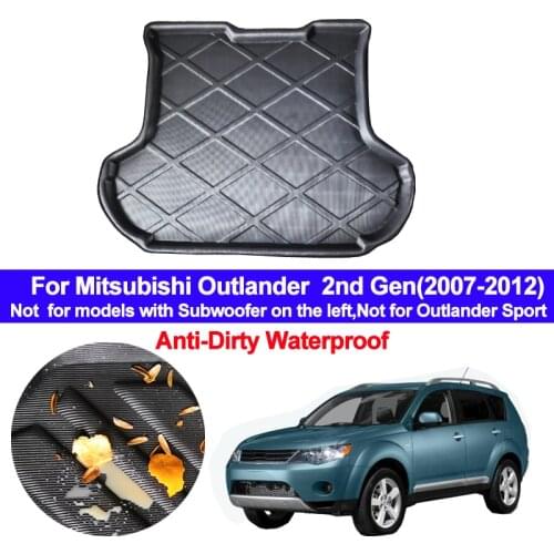 For Mitsubishi Outlander 2nd Gen 2007 2008 2009 2010 2011 2012 Car Rear Trunk Mat Cargo Tray Boot Liner Carpet Protector Floor