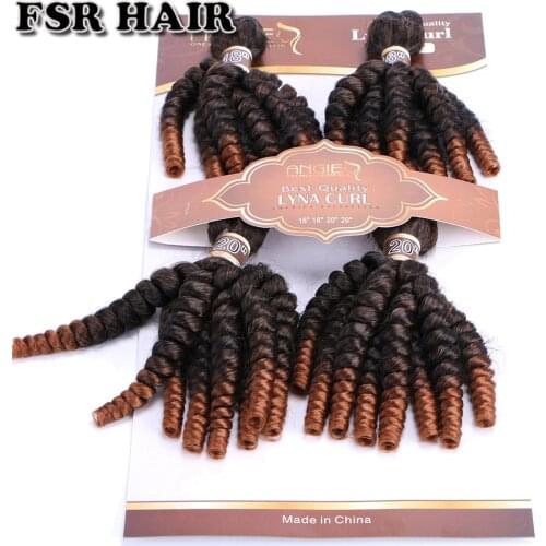FSR Funmi Curly hair bundles 18" 18" 20" 20" Afro Curly Wavy Hair Style black ombre hair Extension synthetic hair weave