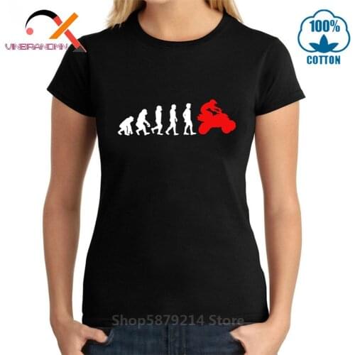 Parody Quad-Bikes Evolution T shirt woman Funny Quadricycle Four Wheeler Racing T-shirt ATV perfect Idear Gift Tees camisetas