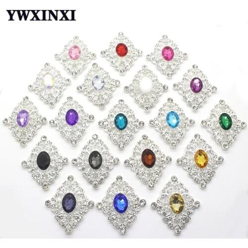 Exquisite and gorgeous 10 pcs crystal flower alloy jewelry accessories craft diamond-set shiny diamond decoration DIY parts