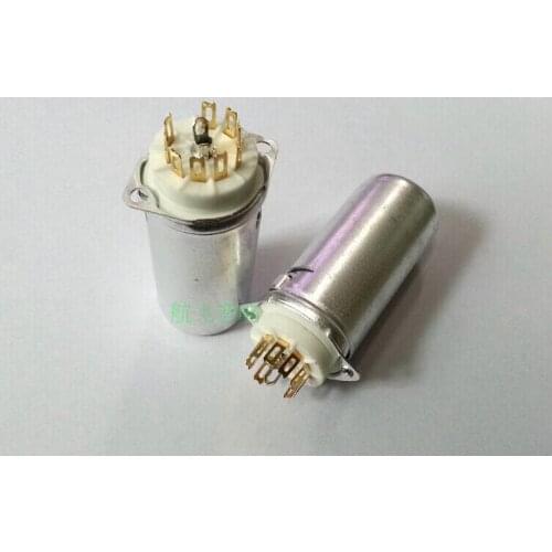 4pcs ceramic tube socket bass socket GZC9-F-A-55-G golden foot for 12AX7 tube amplifier