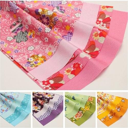 30*30cm Japanese Style Crepe Printed Composite Lining Fabric Handmade DIY Doll Kimono Fabric For Dress Material 4 pcs/set TJ4235