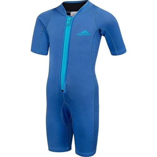 Shorty Wetsuit for Kids 2mm Premium Neoprene Diving Suit Wetsuits Boy Girl UV Protection One Piece Zip Swimsuit Thermal Shorty