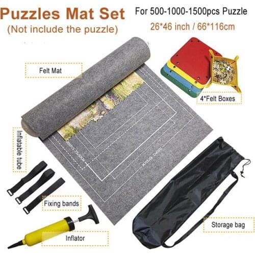 Puzzles Mat Jigsaw Roll Felt Mat Play mat Puzzles Blanket For Up to 3000 Pcs Puzzle Accessories Portable Travel Storage bag