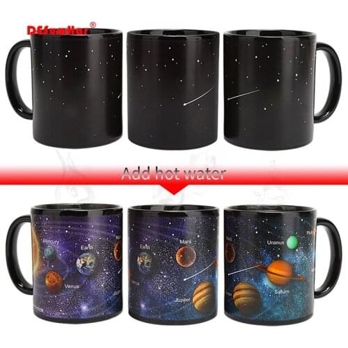 New design Solar system Magic Mugs,Temperature Changing Cup,Color Chameleon Mugs Heat Sensitive Cup Coffee Tea Mug Novelty Gift