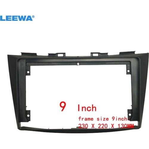 LEEWA Car Audio 9" Big Screen 2DIN Fascia Frame Adapter For Suzuki Swift Stereo Dash Fitting Panel Frame Kit #CA6204
