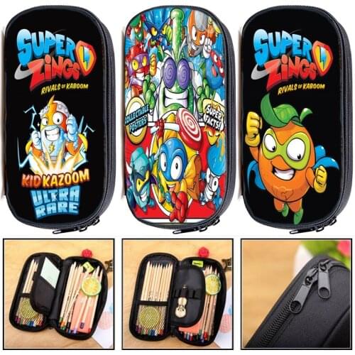 Hot Child Super Zings Print Pencil Case Boys Girls Stationery Bag Teens Pencil Holder Kids Superzings Pen Bag Students Gift