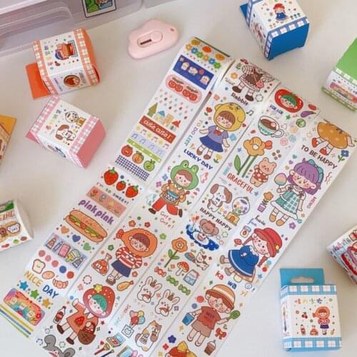 Girl Cute And Paper Tape DIY Hand Account Decoration Can Tear Tape Paper Student Cartoon Bear Egg Sticker