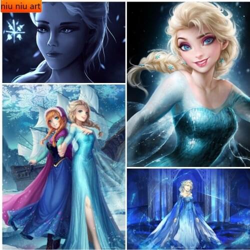Cartoon Movie Anna Elsa Anna Elsa Diamond Painting Disney Princess Frozen Diamond Embroidery Cross Stitch Kits Home Decor