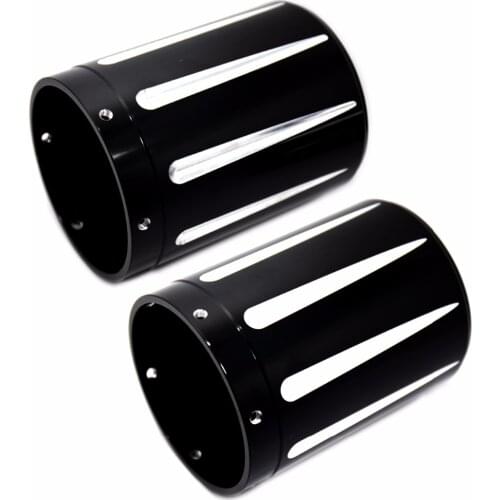 4 1/2" Black Shallow Cut Exhaust Tips For Victory Hardball Vision Cross Country Road Models