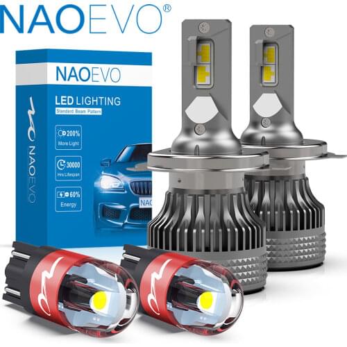 NAOEVO H4 H7 led Auto Headlight H11 HB4 9006 H1 HB3 9005 H8 H9 Car Fog Light 12V 30W H13 H10 9007 9004 9008 Turbo Fan W5W Lamp