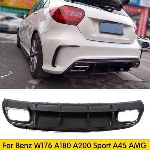 FOR MERCEDES BENZ W176 A45 AMG REAR DIFFUSER Bumper Lip Spoiler 1 LOW SPOILER 2016-2017