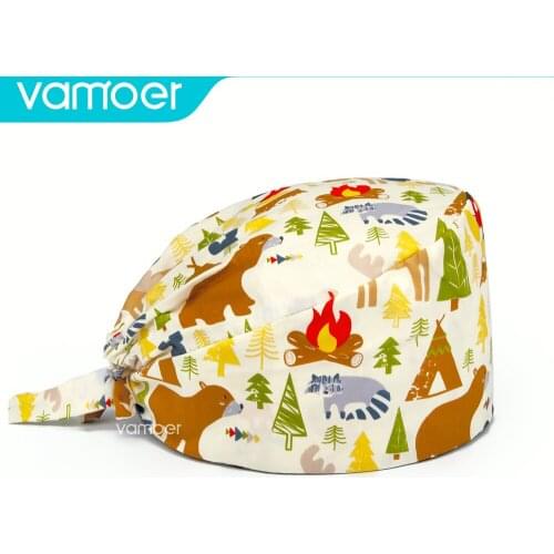 Nurse cap Women Bandage Nurse Cap gorros quirurgicos Print Nurse Hat Pharmacy Nursing Cap Laboratory Doctor Hat Surgicals Hat