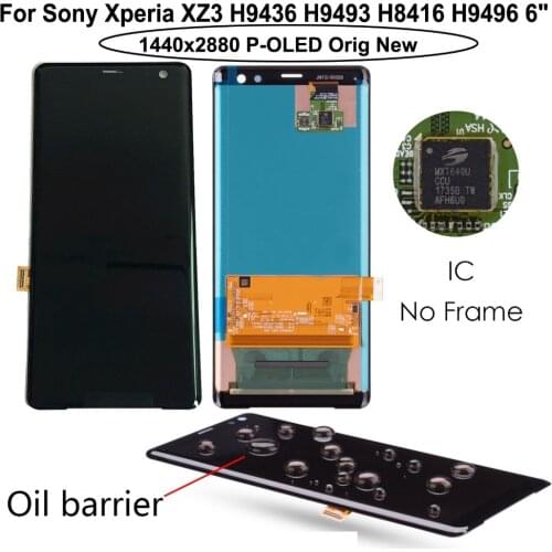 Shyueda IPS 100% Orig New AAA+ P-OLED For Sony Xperia XZ3 H9436 H9493 H8416 H9496 6" LCD Display Touch Screen Digitizer