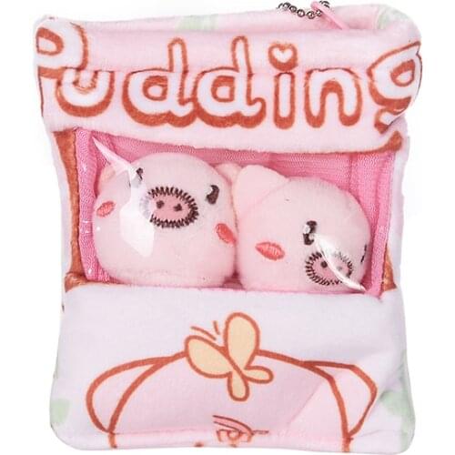 Cute Cartoon Pig Rabbit Puppy Snack Bag Plush Toy Dog Pudding Throw Pillow Mini Pendant Stuffed Plush Dolls Baby Kids Gifts