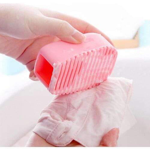 High Quality Cleaning Washing Brush Mini Washboard Non-Slip Creative Scourer Portable Silica Gel For Home Flexible Scrub Brushes