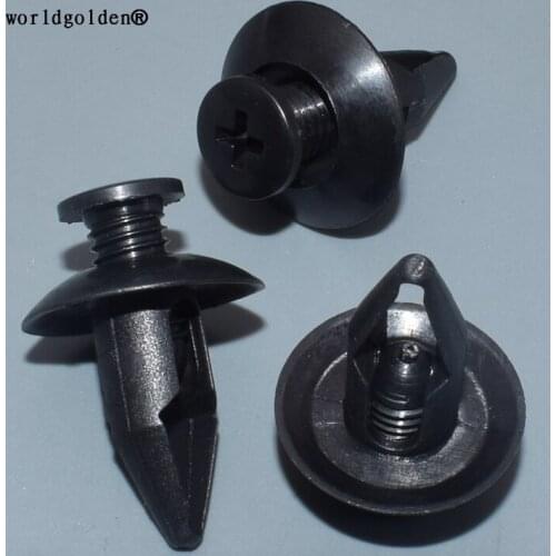 Worldgolden 100pcs auto fasteners Bumper Cover Push-Type Retainer for Ford Escape 2002-01 W706713-S300 MazdaNA01-56-145