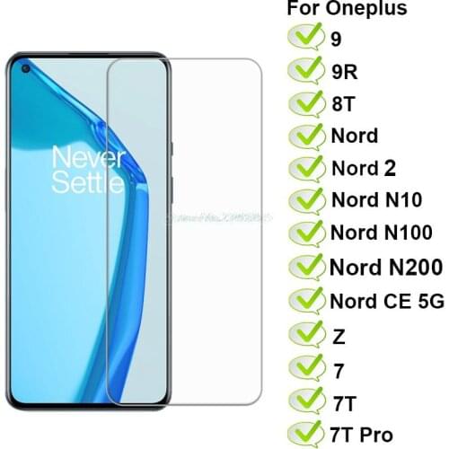 2-1PC Protective Glass For Oneplus Nord 2 Tempered Glass For Oneplus N200 N10 N100 7 7T 8T Z Glass Cover For OnePlus 9R Pelicula