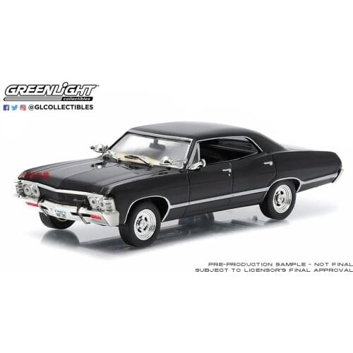 1:43 GreenLight 1967 Chevrolet Impala Sports Car-Black Tuxedo Collection of die-cast alloy car model toys gifts