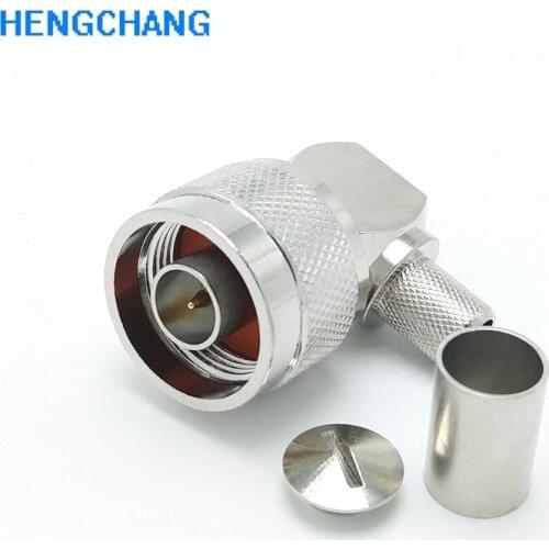 10pcs L16 N Male connector Right angle for RF Coaxial Cable RG5 RG6 LMR300 5D-FB 50-5 N type Connector