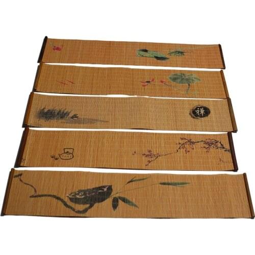 10x45cm retor printed tea mat bamboo mat tea curtain tea tray mat tea ceremony accessories bamboo mat table runner tea cup mat