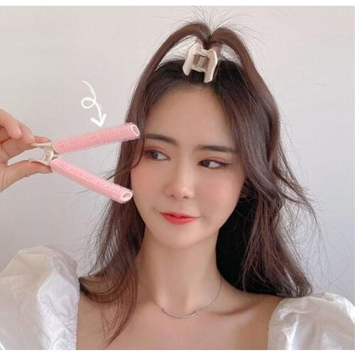 2pcs Hair Root Fluffy Clip Air Bangs Curler Self-adhesive Curling Hair Lazy Curling Tube Hair Styling Tool Hair Curler