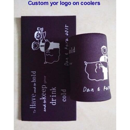 250 pcs/lot Neoprene Stubby Holder Beer Can Coolers Drink Can Holder Insulated Beer Can Cooler Birthday Wedding Decoration Gift