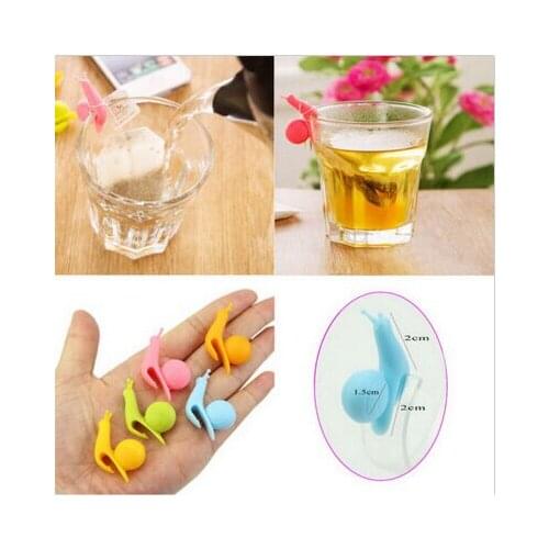 5pcs/Lot cute Snail wineglass label for tea bag hanging Mug cup clip Tea infuser party supplies Novelty household gadgets